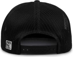 The Game GB452F Five Panel Everyday Trucker Cap - Black - Black / OSFM