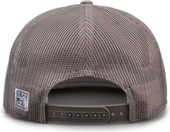 The Game GB452F Five Panel Everyday Trucker Cap - Light Gray - Gray / OSFM