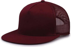 The Game GB452F Five Panel Everyday Trucker Cap - Maroon - Maroon / OSFM