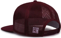 The Game GB452F Five Panel Everyday Trucker Cap - Maroon - Maroon / OSFM