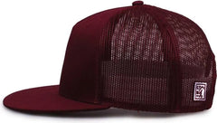 The Game GB452F Five Panel Everyday Trucker Cap - Maroon - Maroon / OSFM