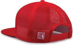The Game GB452F Five Panel Everyday Trucker Cap - Red - Red / OSFM