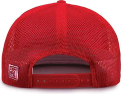 The Game GB452F Five Panel Everyday Trucker Cap - Red - Red / OSFM