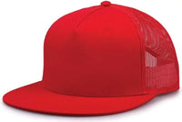 The Game GB452F Five Panel Everyday Trucker Cap - Red - Red / OSFM