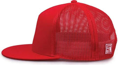 The Game GB452F Five Panel Everyday Trucker Cap - Red - Red / OSFM