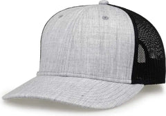 The Game GB452H Heather Everyday Trucker Cap - Gray Black - Gray Black / OSFM