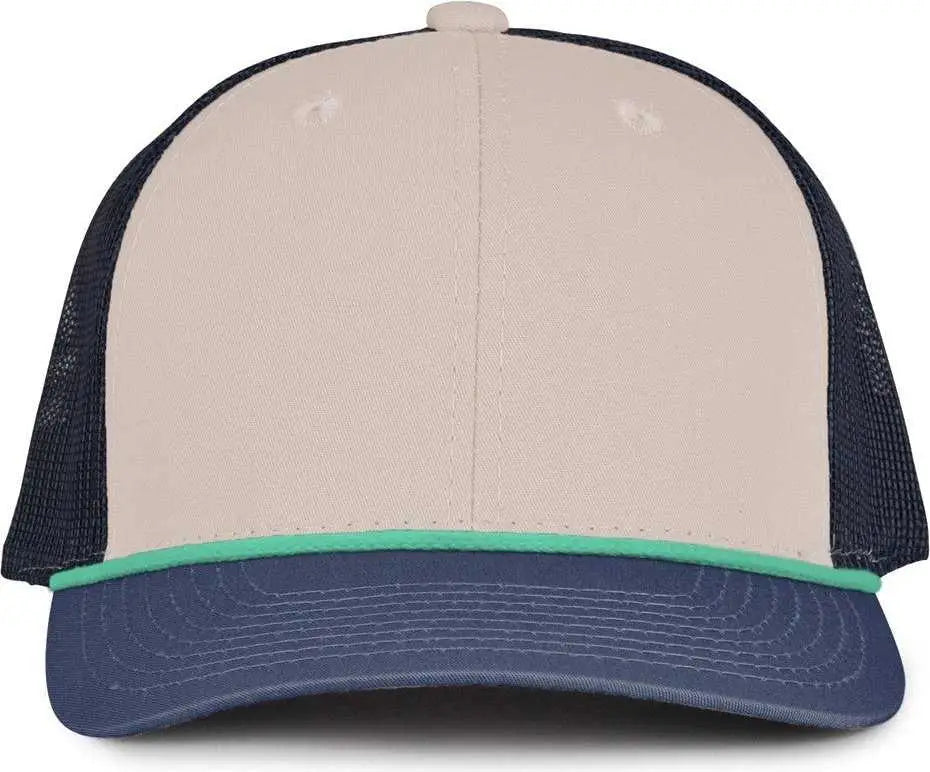 The Game GB452R Rope Everyday Trucker Cap - Vinatge Blue - Gray Navy / One Size Fits Most