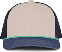 The Game GB452R Rope Everyday Trucker Cap - Vinatge Blue - Gray Navy / One Size Fits Most