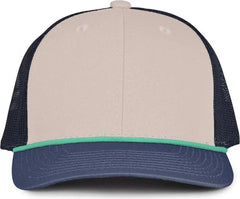 The Game GB452R Rope Everyday Trucker Cap - Vinatge Blue - Gray Navy / One Size Fits Most
