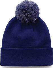 The Game GB461 Roll Up Beanie with Pom - Royal - Royal / One Size Fits Most