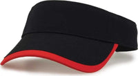 The Game GB463 Gamechanger Visor with Bill Tipping - Black Red - Black Red / One Size Fits Most