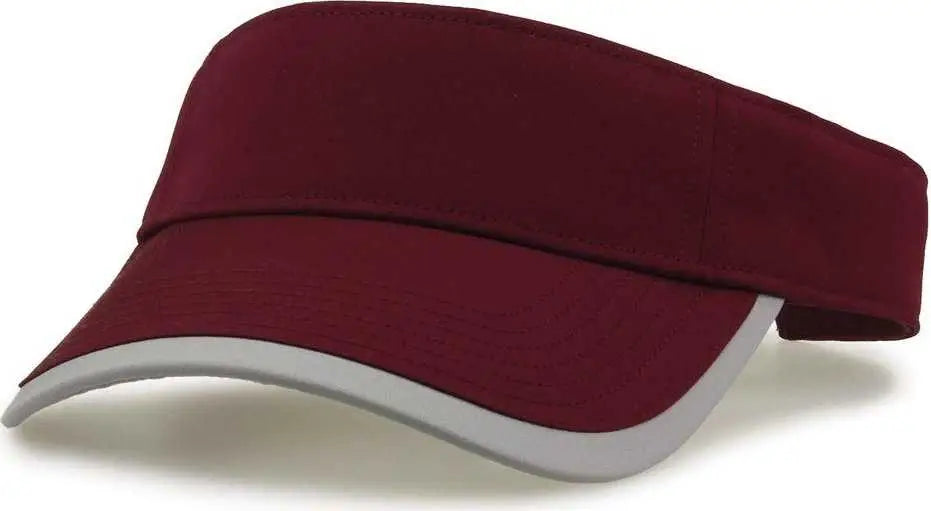 The Game GB463 Gamechanger Visor with Bill Tipping - Dark Maroon Gray - Maroon Gray / One Size Fits Most