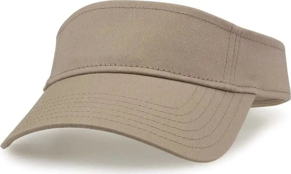 The Game GB464 Cotton Twill Visor - Khaki - Khaki / One Size Fits Most