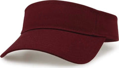 The Game GB464 Cotton Twill Visor - Maroon - Maroon / One Size Fits Most