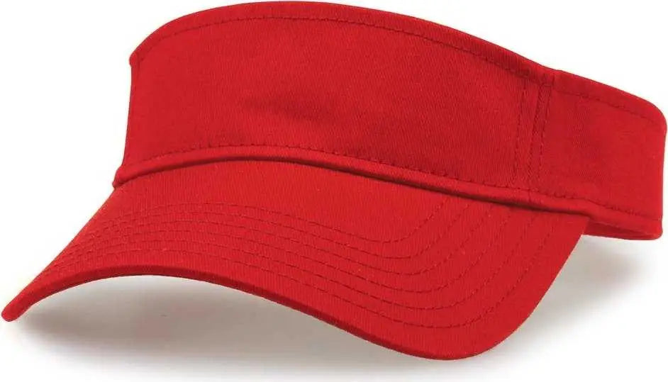 The Game GB464 Cotton Twill Visor - Red - Red / One Size Fits Most