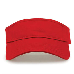 The Game GB464 Cotton Twill Visor - Red - Red / One Size Fits Most