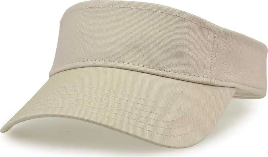 The Game GB464 Cotton Twill Visor - Stone - Sand / One Size Fits Most