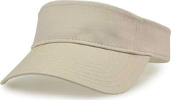 The Game GB464 Cotton Twill Visor - Stone - Sand / One Size Fits Most