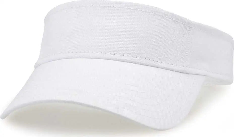 The Game GB464 Cotton Twill Visor - White - White / One Size Fits Most