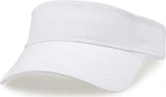 The Game GB464 Cotton Twill Visor - White - White / One Size Fits Most