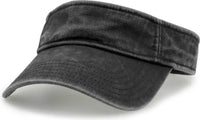 The Game GB466 Pigment Dyed Twill Visor - Black - Black / One Size Fits Most