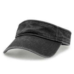 The Game GB466 Pigment Dyed Twill Visor - Black - Black / One Size Fits Most