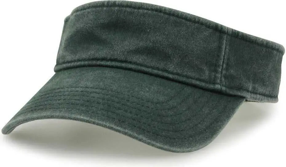 The Game GB466 Pigment Dyed Twill Visor - Bottle Green sand - Forest / One Size Fits Most