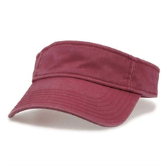 The Game GB466 Pigment Dyed Twill Visor - Dark Maroon - Maroon Sand / One Size Fits Most