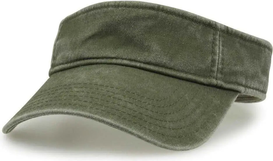 The Game GB466 Pigment Dyed Twill Visor - Light Olive - Olive / One Size Fits Most