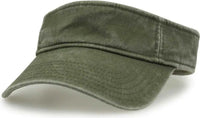 The Game GB466 Pigment Dyed Twill Visor - Light Olive - Olive / One Size Fits Most