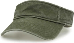 The Game GB466 Pigment Dyed Twill Visor - Light Olive - Olive / One Size Fits Most