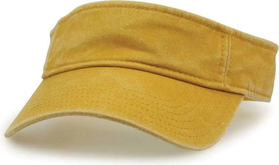 The Game GB466 Pigment Dyed Twill Visor - Mustard - Gold / One Size Fits Most