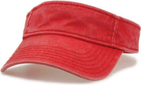 The Game GB466 Pigment Dyed Twill Visor - Red - Red / One Size Fits Most