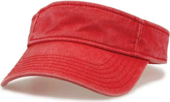 The Game GB466 Pigment Dyed Twill Visor - Red - Red / One Size Fits Most
