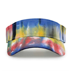 The Game GB471 Relaxed Tie Dye and Trucker Mesh Visor - Black Rainbow - Multi-Colored / One Size Fits Most