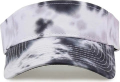 The Game GB471 Relaxed Tie Dye and Trucker Mesh Visor - Gray Scarlet Tie Dye - Gray Red / One Size Fits Most