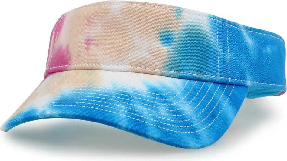 The Game GB471 Relaxed Tie Dye and Trucker Mesh Visor - Pastel Tie Dye - Multi-Colored / One Size Fits Most