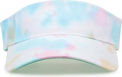 The Game GB471 Relaxed Tie Dye and Trucker Mesh Visor - Sorbet Tie Dye - Multi Colored / One Size Fits Most