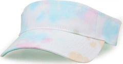 The Game GB471 Relaxed Tie Dye and Trucker Mesh Visor - Sorbet Tie Dye - Multi Colored / One Size Fits Most