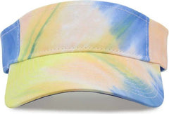 The Game GB471 Relaxed Tie Dye and Trucker Mesh Visor - Sunrise Tie Dye - Yellow / One Size Fits Most