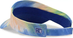 The Game GB471 Relaxed Tie Dye and Trucker Mesh Visor - Sunrise Tie Dye - Yellow / One Size Fits Most