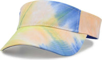 The Game GB471 Relaxed Tie Dye and Trucker Mesh Visor - Sunrise Tie Dye - Yellow / One Size Fits Most