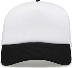 The Game GB473 Foam Front Trucker Cap - White Black - White Black / One Size Fits Most