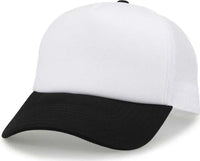 The Game GB473 Foam Front Trucker Cap - White Black - White Black / One Size Fits Most