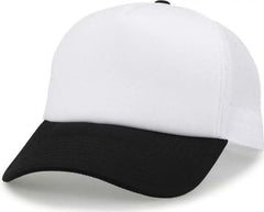 The Game GB473 Foam Front Trucker Cap - White Black - White Black / One Size Fits Most