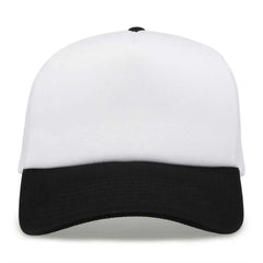 The Game GB473 Foam Front Trucker Cap - White Black - White Black / One Size Fits Most