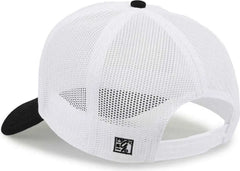 The Game GB473 Foam Front Trucker Cap - White Black - White Black / One Size Fits Most