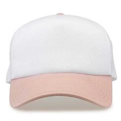 The Game GB473 Foam Front Trucker Cap - White Cameo - White Pink / One Size Fits Most