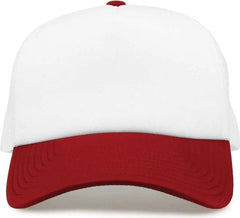 The Game GB473 Foam Front Trucker Cap - White Cardinal - White Cardinal / One Size Fits Most