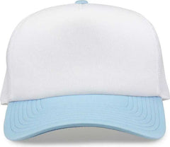The Game GB473 Foam Front Trucker Cap - White Columbia Blue - White Columbia Blue / One Size Fits Most